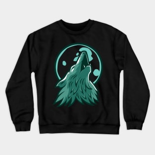 Wild Wolf Howling At The Moon Crewneck Sweatshirt